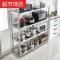 厨房置物架落地4层多功能收纳架锅架不锈钢微波炉架烤箱架储物架_1 长90宽45高155四层加厚