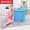 泡澡桶塑料加厚家用儿童大号瑶浴沐浴盆折叠塑料桶 粉红色
