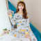 茵珠麗YinZhuli 2018长袖女士睡衣春秋季韩版可外穿针织棉女生家居服套装女 春秋天少女时尚休闲居家服8433 XL 9号款