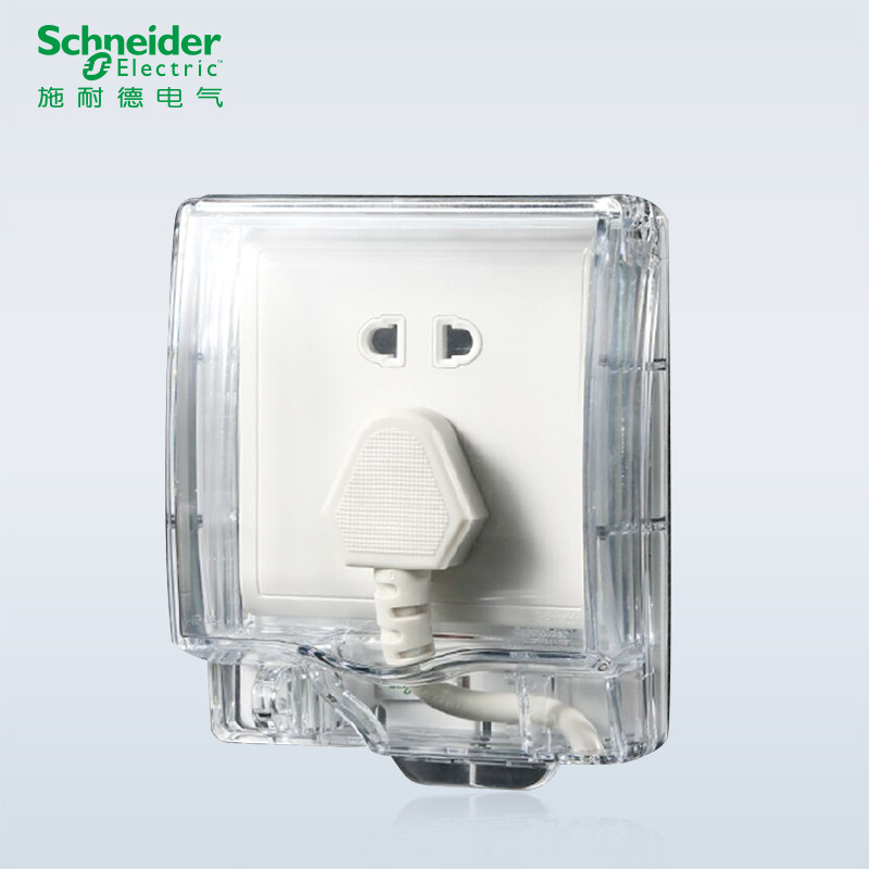 施耐德电气（Schneider Electric）一位开关电源插座防水面板盖 防水盒 防溅盒 天甲透明 天甲透明
