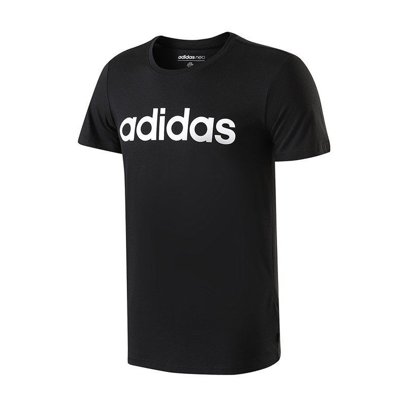 adidas阿迪达斯NEO男子短袖T恤2018新款基础款休闲运动服 CV9315 M 黑色
