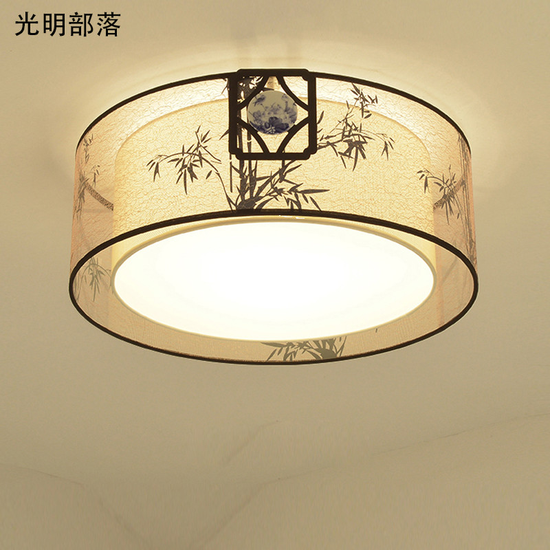 GMBL光明部落新中式吸顶灯现代中式客厅灯中国风LED简约卧室灯餐厅灯创意书房灯具灯饰 B款圆型直径70cm