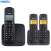 飞利浦(Philips)数字无绳电话/一拖二套机 /免提对讲 /屏幕背光 /家用办公座机子母机DCTG186(黑色)