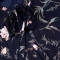 Aline/阿莱秋季新款碎花连衣裙泡泡袖淑女风宽松舒适印花中长裙 M 藏青花