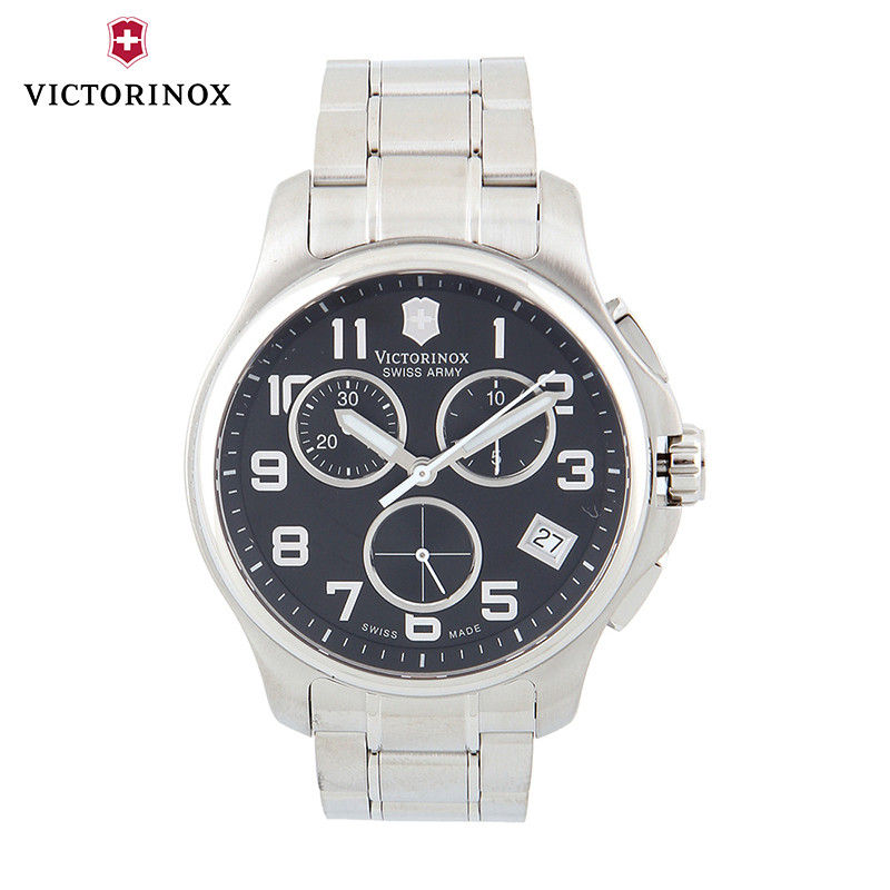 维氏Victorinox 军官系列石英表瑞士手表钢带男表241453 241453