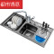 304不锈钢水槽双槽三槽洗菜盆厨房多功能加厚碗池套餐X定制 拉丝91*43R套餐B