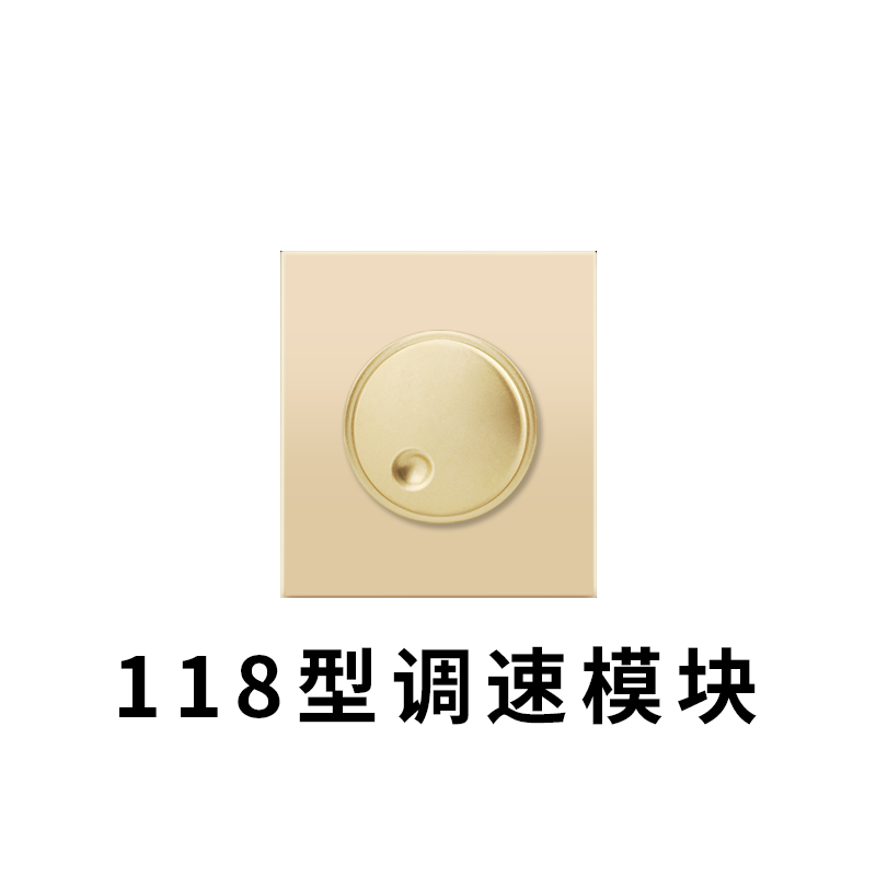 洋子（YangZi）118型香槟金开关插座面板电源墙壁家用大中小面板十五孔二三插座_2 调速开关模块（占一位）