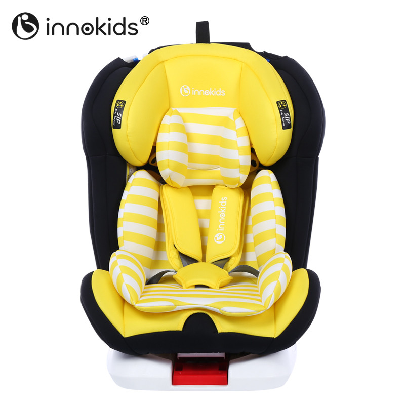 Innokids汽车儿童安全座椅ISOFIX接口 双向安装 宝宝安全座椅 0-12岁 维尼黄（安全带款）