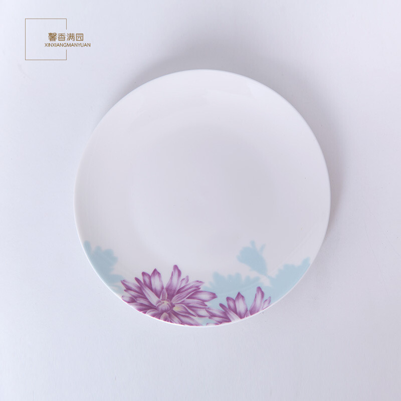 洋子（YangZi）华光陶瓷骨瓷餐具水木年华6寸月光盘_1 馨香满园