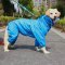 狗雨衣大型犬金毛大狗雨衣狗雨衣中型犬防水宠物大狗全包雨衣四脚多色多款多功能宠物用品宠物服饰_1 蓝色全包蓝色