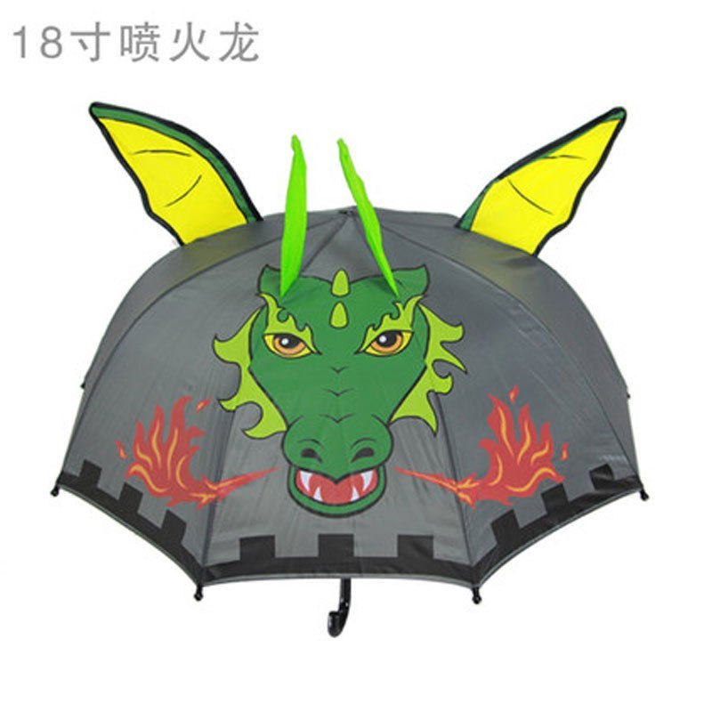 儿童雨伞女小孩宝宝雨伞儿童伞爱卡通儿童雨伞男女孩宝宝小学生两用幼儿园创意卡通公主太阳伞生活_2 喷火龙