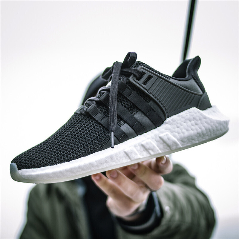 AdidasEQTSUPPORT93/17Boost生胶黑白跑鞋-BZ0585 BZ0585+黑色 38