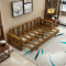 维格森实木沙发组合现代客厅家具中式多功能两用推拉三人沙发床 胡桃色2.18米