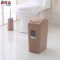 家用垃圾桶卫生间缝隙垃圾筒创意厨房卧室有盖纸篓收纳桶_6 棕色+同色高档马桶刷