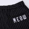 a02商场同款2017时尚韩版经典条纹七分裤女 M 黑色（花布）-999