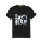 卡尔文·克莱恩(Calvin Klein) 男士V领棉质纯色抽象LOGO短袖T恤 403K251 M 黑色