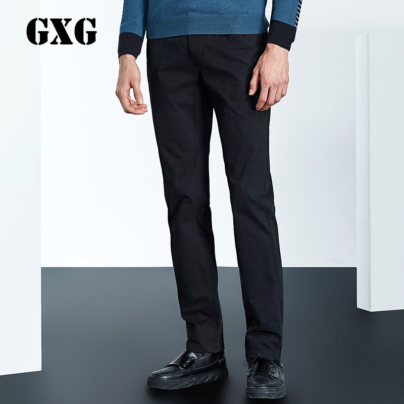 3GXG休闲裤男装冬装时尚潮流黑色简约黑色休闲裤#44102070 165/S 28341