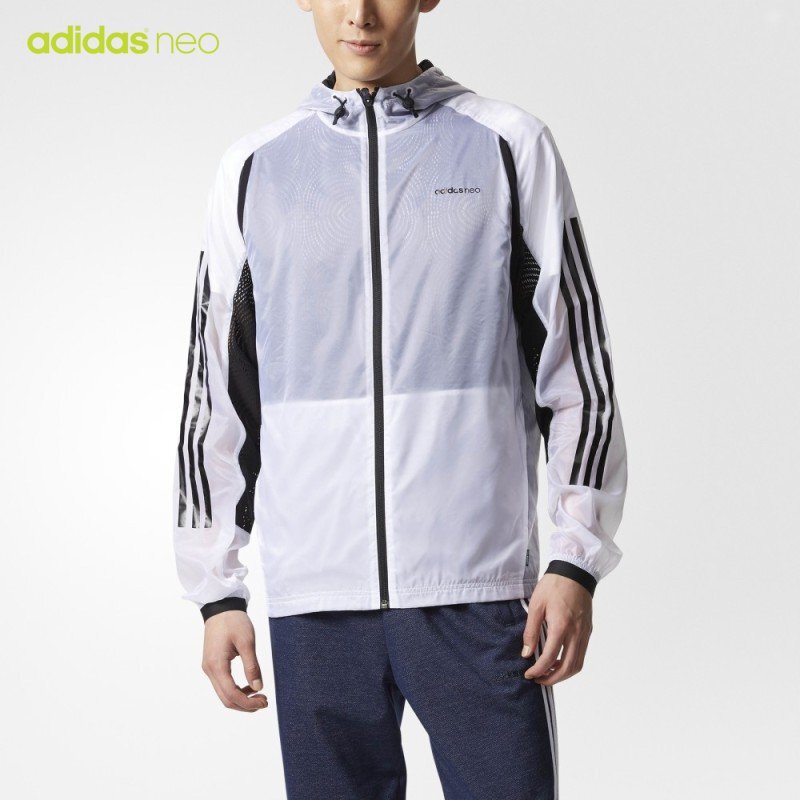 阿迪达斯Neo男子运动夹克防风服外套梭织夹克-CD3398 L 默认颜色