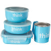 4件套 Thinkbaby 辛克宝贝 220102 儿童不锈钢宝宝餐具礼盒 梦幻蓝