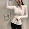 18款式春秋季韩版chic港风性感小心机斜肩上衣女百搭纽扣打底衫长袖T恤 M 码数偏小不要太紧身建议选大一码
