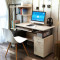 神州行EASYOWN 蔓斯菲尔电脑桌 家用电脑桌台式桌简约书桌现代办公桌烤漆写字台 A款120CM黄木纹色