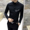 18款式2018春季新款印花男士个性韩版修身长袖衬衫发型师夜店潮男衬衣_8 L H290-白色