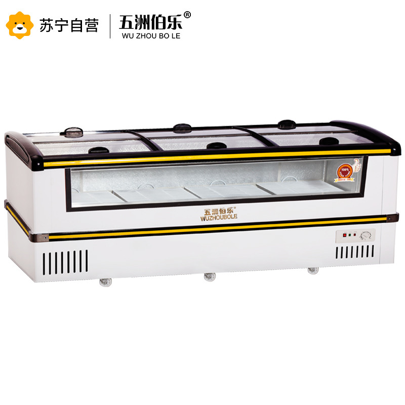 五洲伯乐SR/SF-1286 1161升商用白色深底前透明岛柜