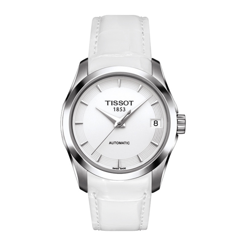 天梭(TISSOT)库图系列自动机械时尚商务休闲简约皮带女士手表T035.207.16.011.00 T035.207.16.011.00