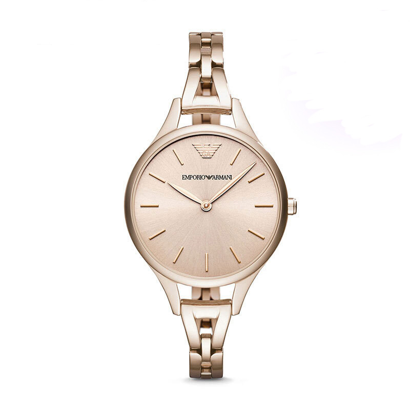 阿玛尼(Emporio Armani)手表 钢带女士个性时尚简约石英腕表 AR11055 红色