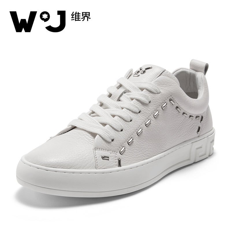 维界春秋新款时尚韩版板鞋个性青年休闲耐磨百搭小白鞋 白色 38 统一颜色 41