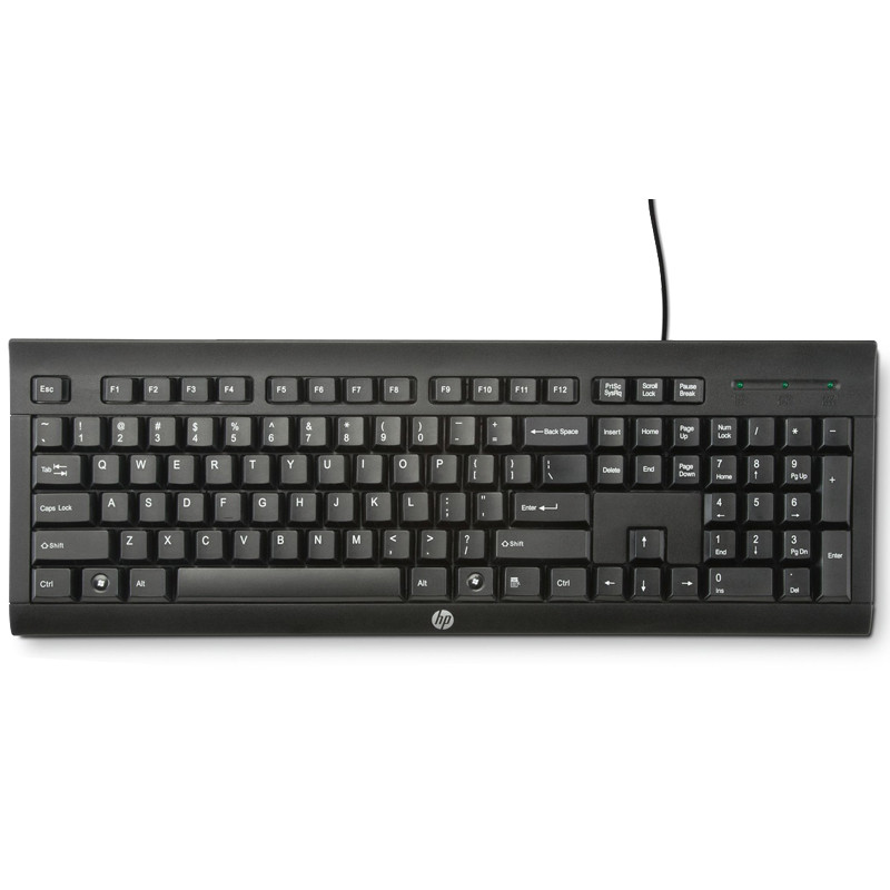 惠普（HP）K100 有线单键盘 黑色 办公键盘 家用键盘