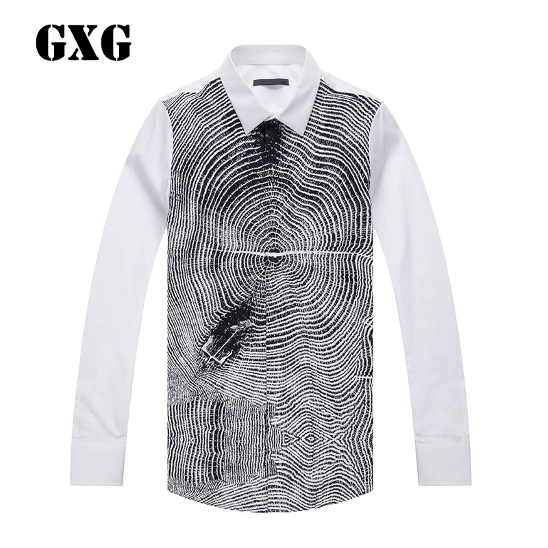 GXG男装春季都市时尚男士白色长袖衬衫_1 默认颜色 185/XXL