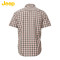 JEEP/吉普 男装休闲合身版纯棉短袖衬衫 JS14WH112 185/100B(44) 蓝色K4