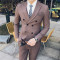 18款式商务正装男士双排扣西服套装三件套新郎结婚礼服韩版英伦西装外套 56 灰色（两件套）双排扣