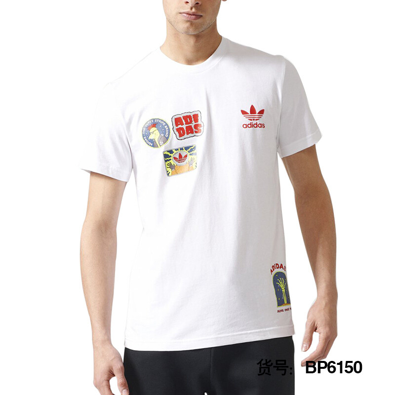 阿迪达斯三叶草男装2017夏季新款圆领运动休闲短袖T恤BP6150 2XL 默认颜色
