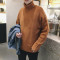 18款式2018春季新款高领加厚毛衣外套男士大码个性针织衫韩版学生潮男装 XL 蓝色