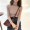 18款式ulzzang秋冬韩版高领百搭修身加厚兔绒紧身打底套头针织衫毛衣女 均码 绿色