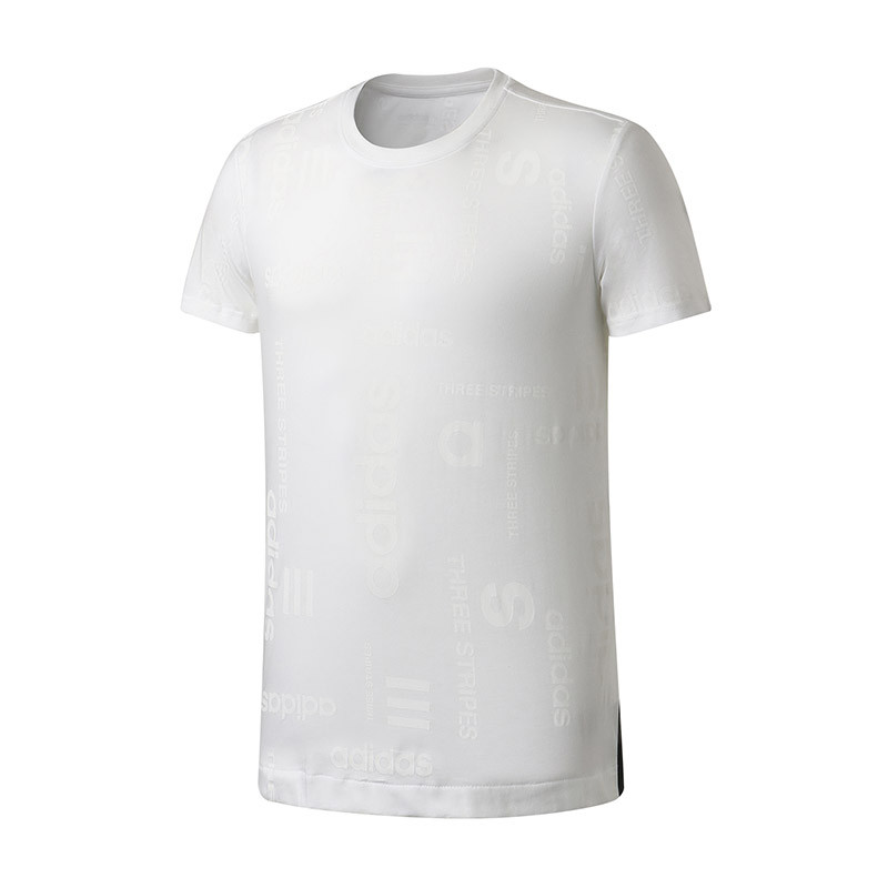 adidas阿迪达斯NEO男子短袖T恤2018新款暗纹logo休闲运动服CV6894 3XL CV9278白