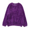 18款式金丝绒慵懒圆领毛衣秋冬季2018新款套头宽松冬雪尼尔针织打底衫女 均码 紫罗兰色（圆领）