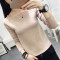 18款式毛衣女套头春秋2018新款韩版条纹针织打底衫女长袖百搭上衣服女装 均码 套餐1【8001灰色+8001黑色】