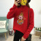 18款式多色招财猫毛衣女针织衫情侣款宽松半高领短款针织打底衫本命年新 2XL 高领财神
