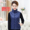 18款式中年女士羽绒棉马甲秋冬装保暖外套修身妈妈装中老年短款纯色背心 L 【菱形】蓝色