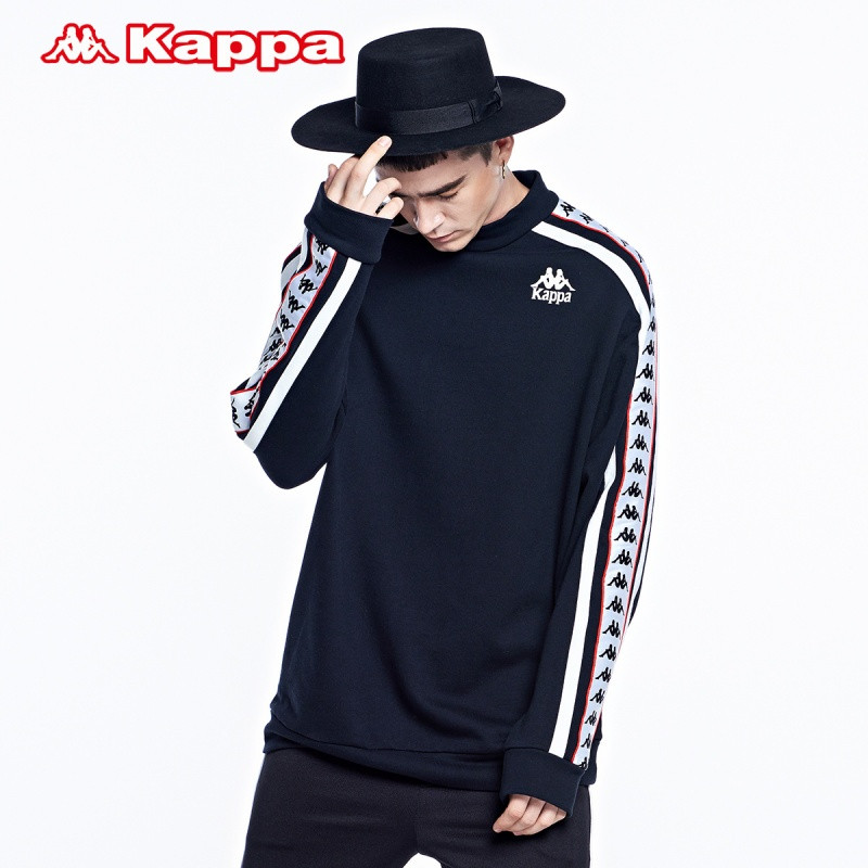 2017新款Kappa卡帕男套衫卫衣串标上衣外套K0752WT07-001-990 XXL(成人） 黑色-990