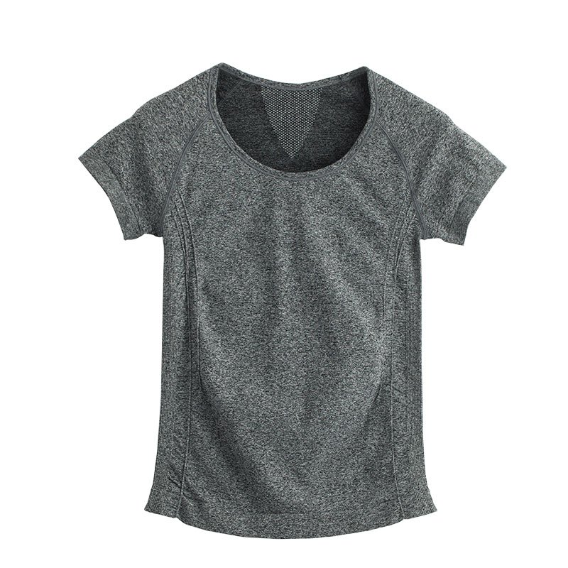 茵曼内衣 室内舒适慢跑运动内衣瑜伽服 运动短袖女 9872213326 均码 灰色