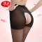 浪莎开档丝袜女超薄款情趣防勾丝免脱夏季裆黑肉色打底连裤 均码 黑3灰3