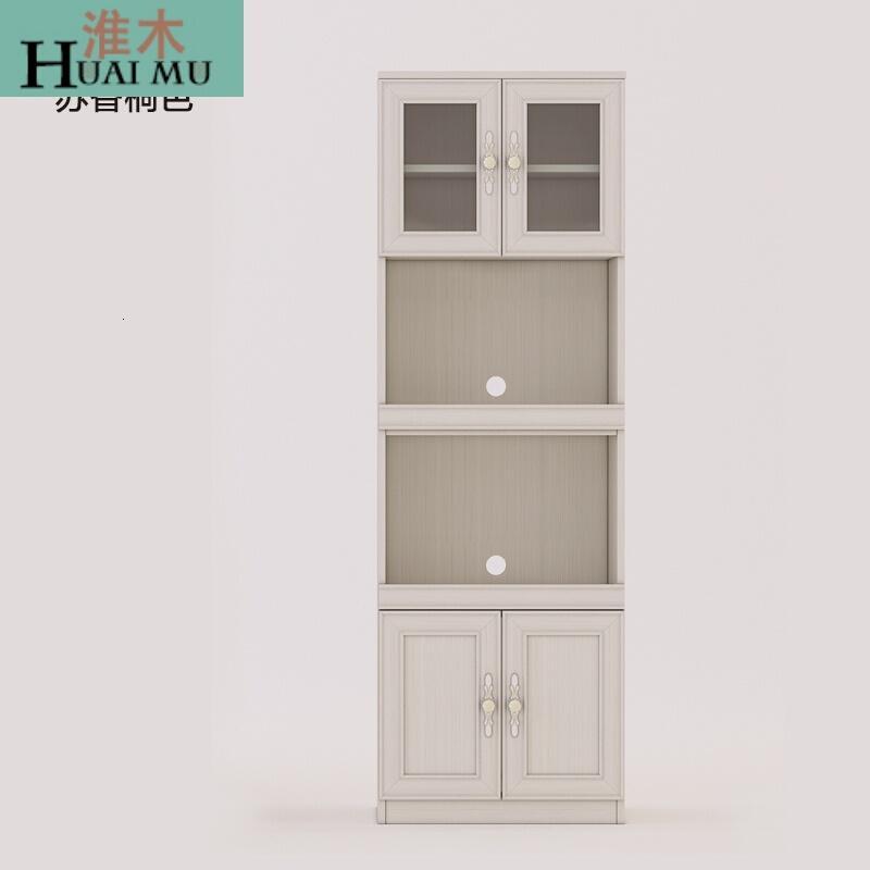 淮木（HUAIMU）餐边柜简约现代简易储物收纳柜厨房微波炉柜阳台单体碗橱家具黄橡色4_5 苏香桐