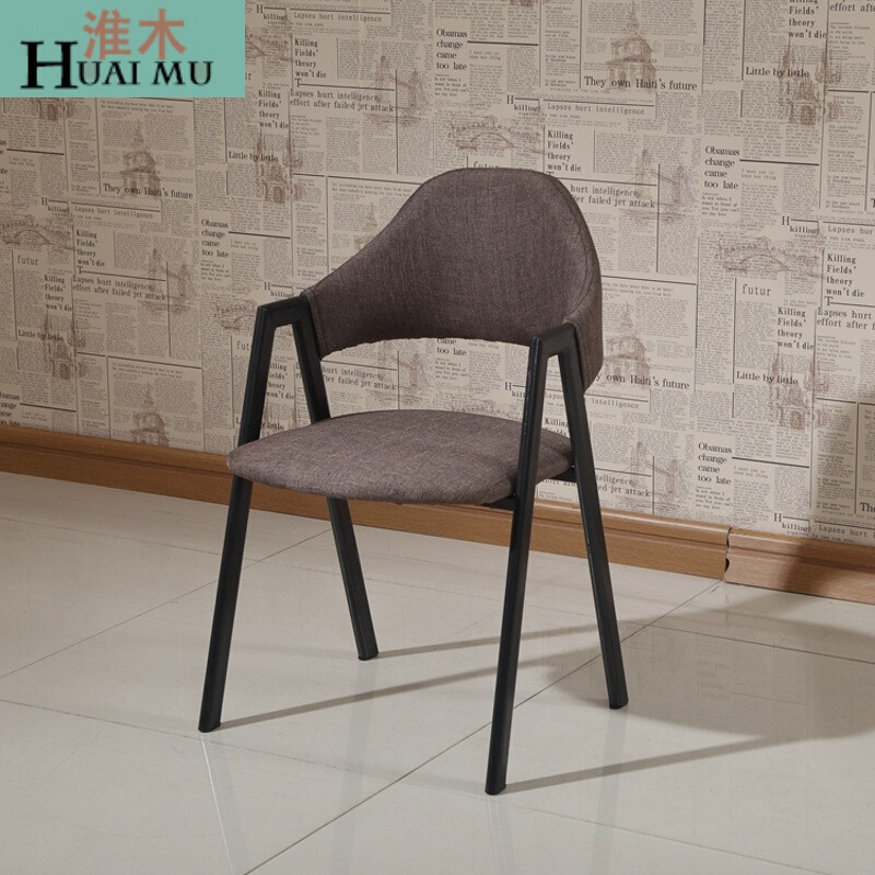 淮木（HUAIMU）快餐桌椅小圆桌一桌两椅一桌四椅桌椅组合 铁艺餐椅