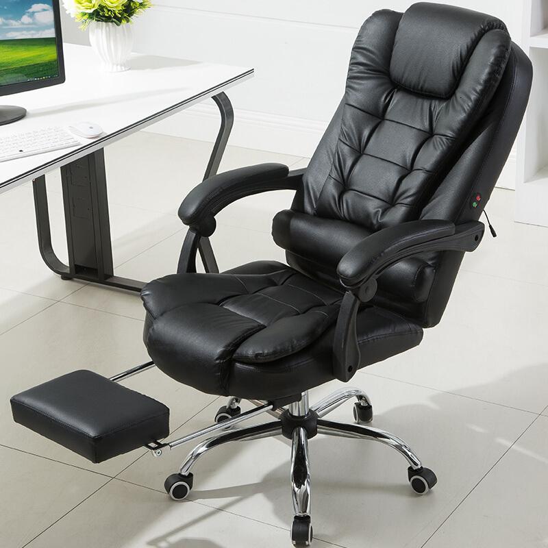 淮木（HUAIMU）老板电脑椅办公椅家用可躺升降人体工学转椅子午休按摩_1 卡其色可躺款+搁脚