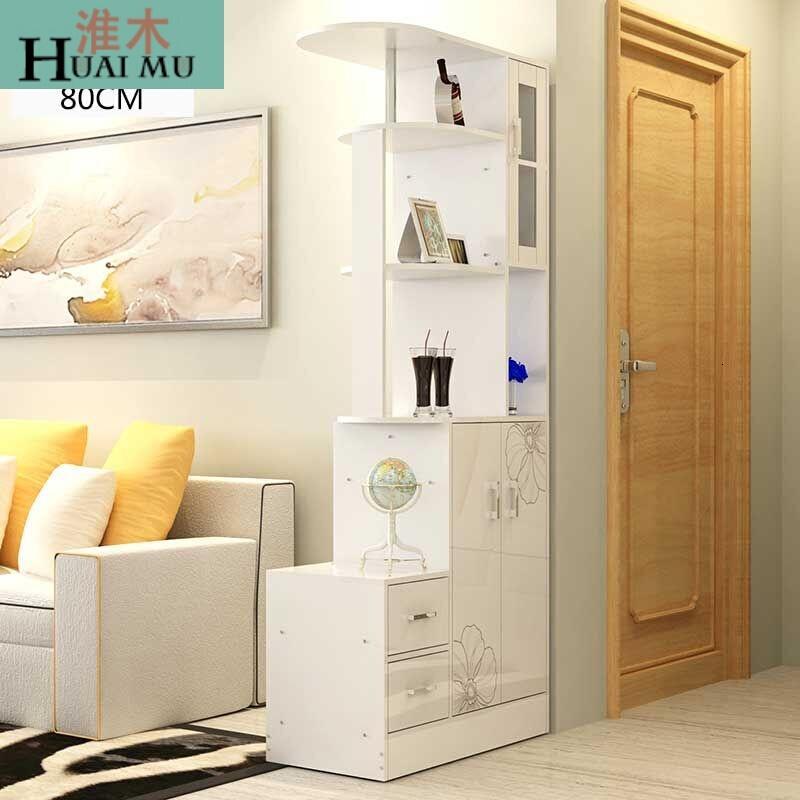 淮木（HUAIMU）简约现代客厅玄关柜隔断厅柜组合酒柜屏风间厅柜鞋柜置物储物柜B款140C_6 F款(80CM长)