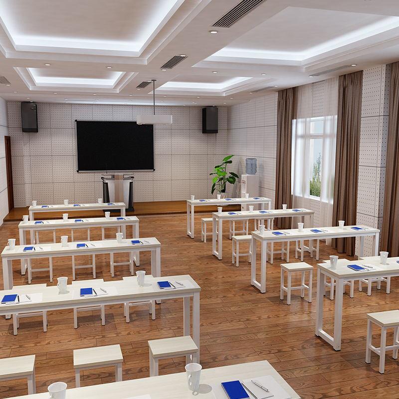 淮木（HUAIMU）桌学生课桌公司员工办公桌电脑桌会议桌长条桌钢木桌_3 140*40*75